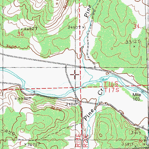 Topographic Map of Pine Stub Creek, OR