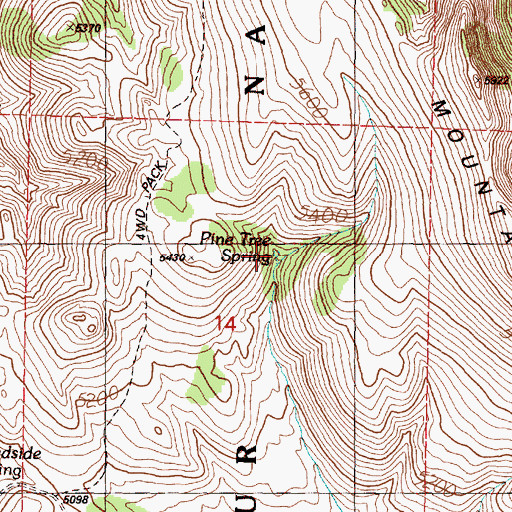 Topographic Map of Pine Tree Spring, OR