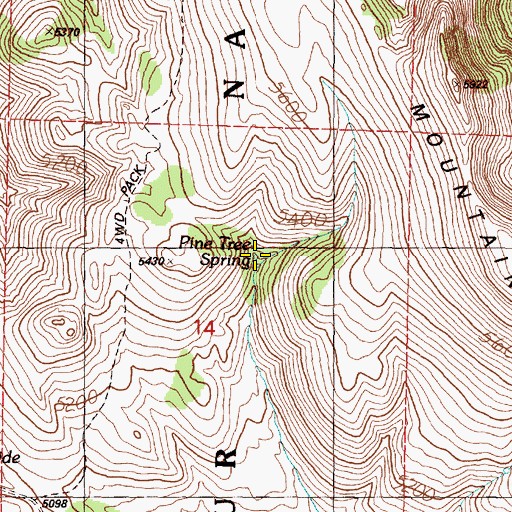 Topographic Map of Pine Tree Spring, OR