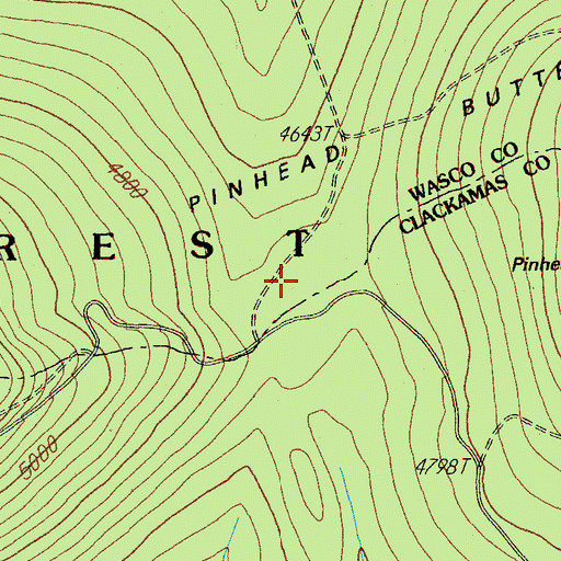 Topographic Map of Pinhead Buttes, OR