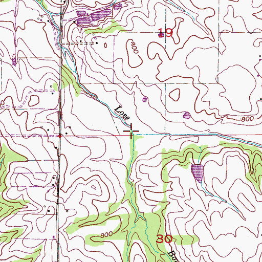 Topographic Map of Bowling Branch, AL