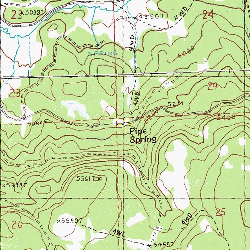Topographic Map of Pipe Spring, OR