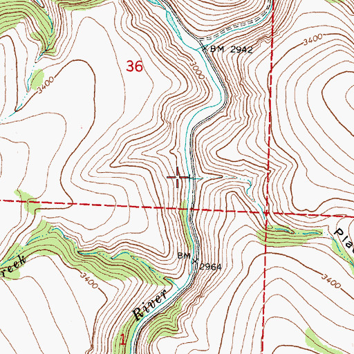 Topographic Map of Placedor Gulch, OR