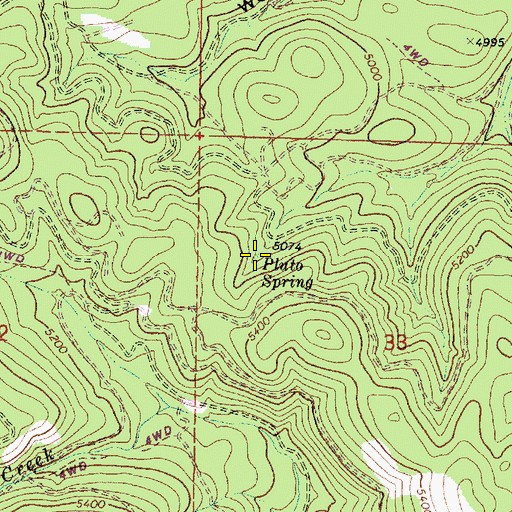 Topographic Map of Pluto Spring, OR
