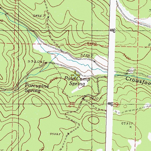 Topographic Map of Pole Camp Spring, OR