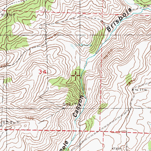 Topographic Map of Pole Canyon, OR