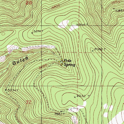 Topographic Map of Pole Spring, OR