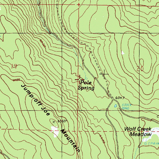 Topographic Map of Pole Spring, OR