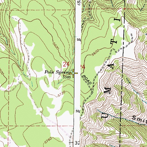 Topographic Map of Pole Spring, OR