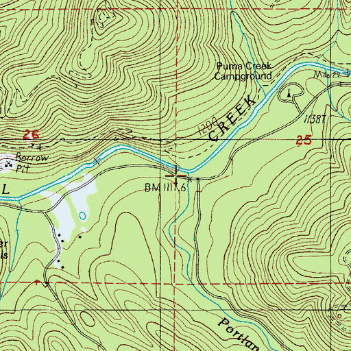 Topographic Map of Portland Creek, OR