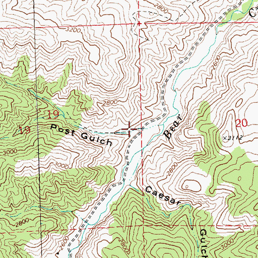 Topographic Map of Post Gulch, OR