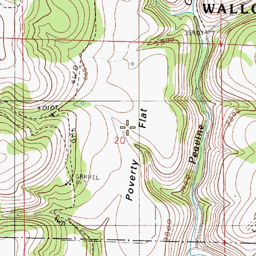 Topographic Map of Poverty Flat, OR