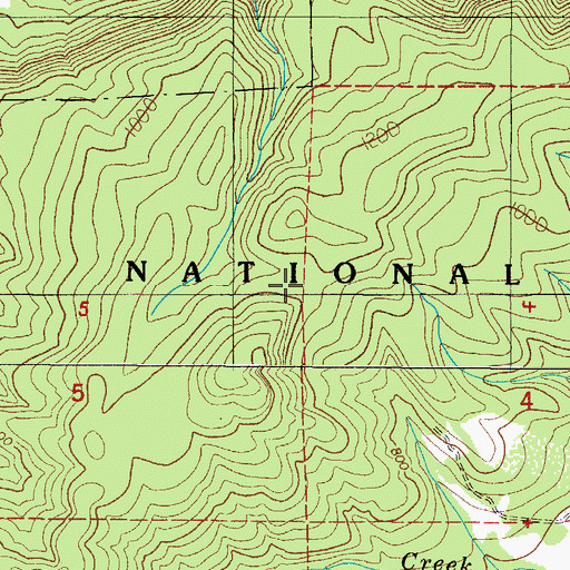 Topographic Map of Powder Creek Trail, OR