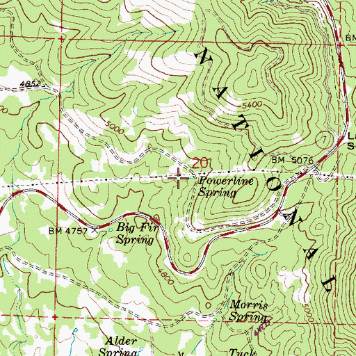 Topographic Map of Powerline Spring, OR