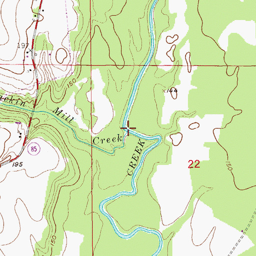 Topographic Map of Brackin Mill Creek, AL