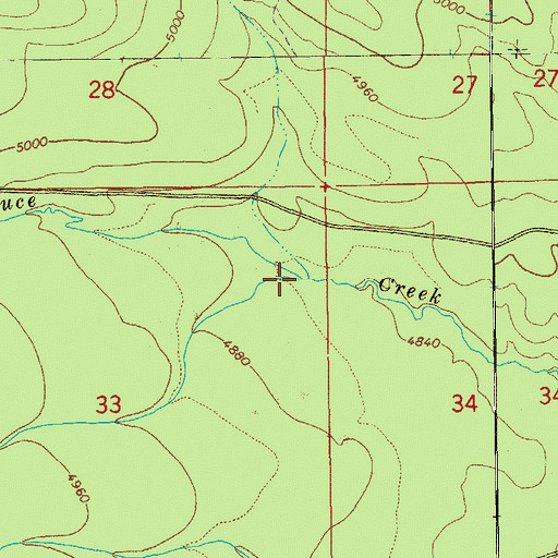 Topographic Map of Rabbit Creek, OR