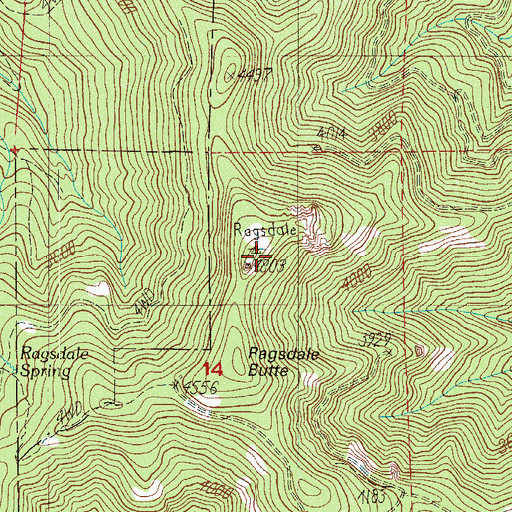 Topographic Map of Ragsdale Lookout, OR