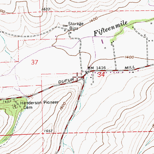 Topographic Map of Rail Hollow, OR