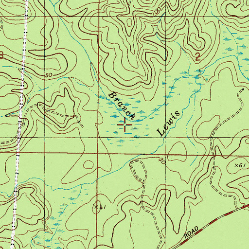 Topographic Map of Brady Branch, AL