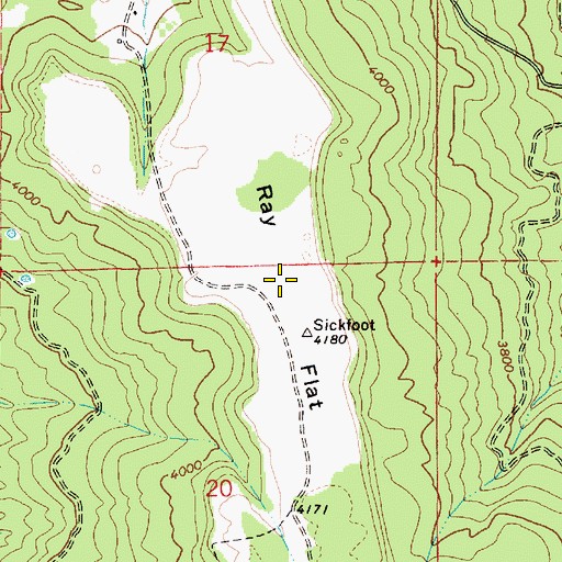 Topographic Map of Ray Flat, OR