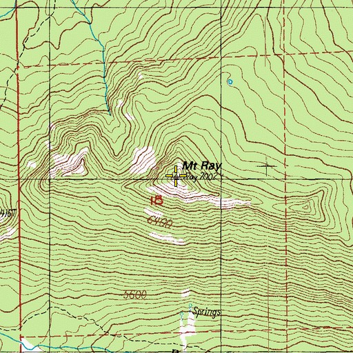 Topographic Map of Mount Ray, OR