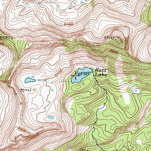 Topographic Map of Razz Lake, OR