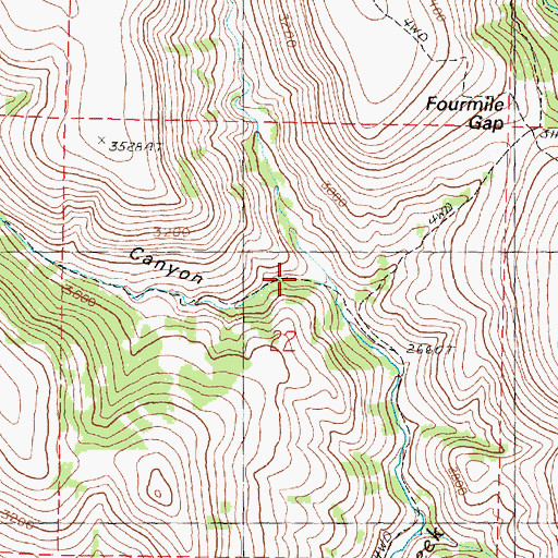 Topographic Map of Reade Canyon, OR