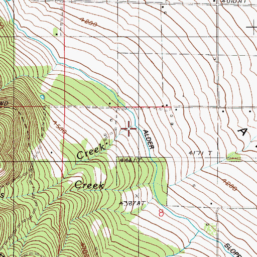 Topographic Map of Reavis Creek, OR