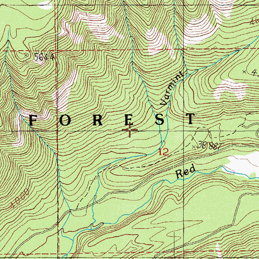 Topographic Map of Red Blanket Trail, OR