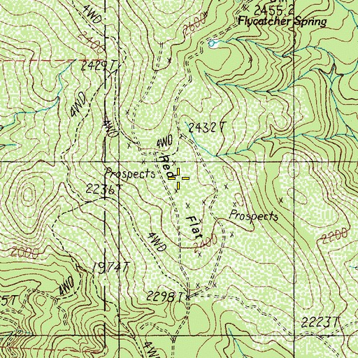Topographic Map of Red Flat, OR