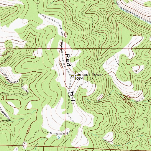 Topographic Map of Red Hill, OR