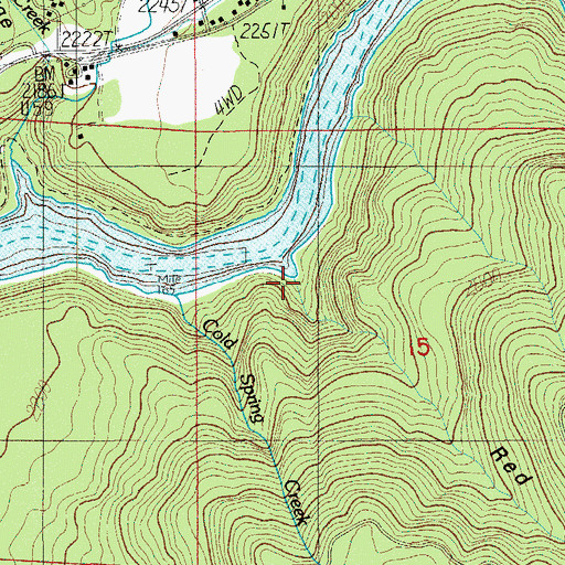Topographic Map of Red Rock Canyon, OR