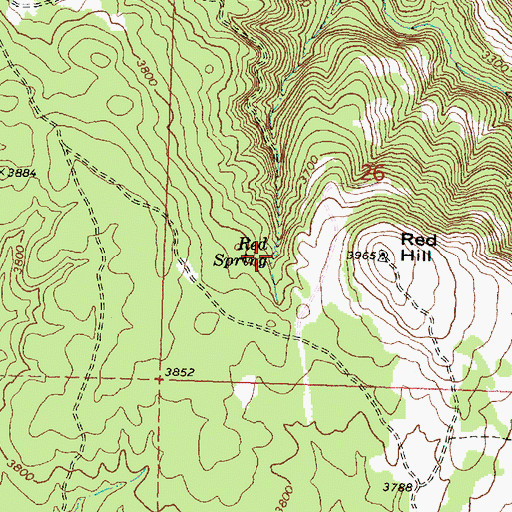 Topographic Map of Red Spring, OR
