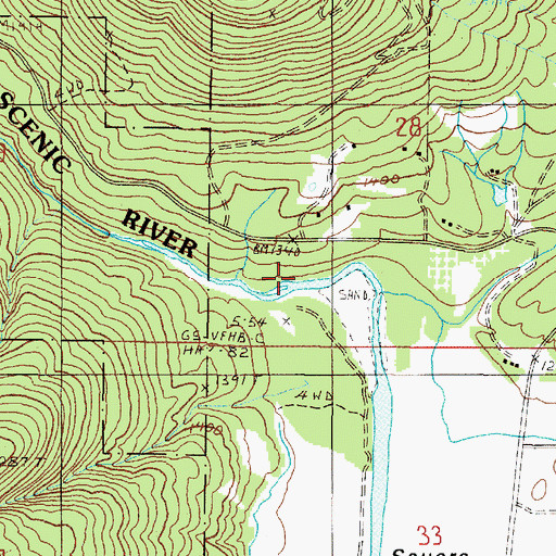 Topographic Map of Reeves Creek, OR