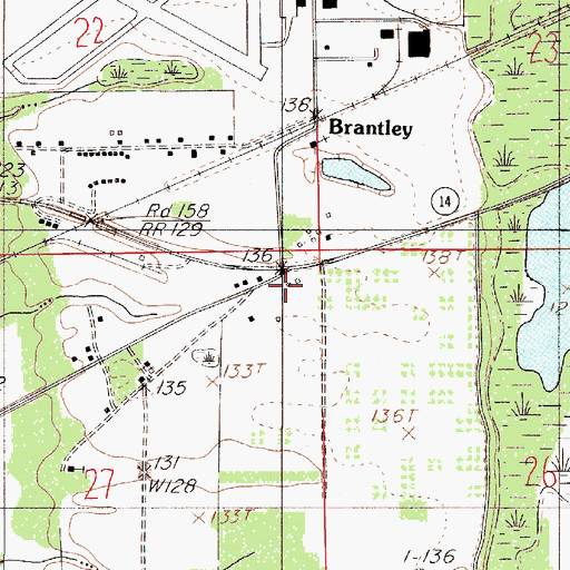 Topographic Map of Brantley, AL