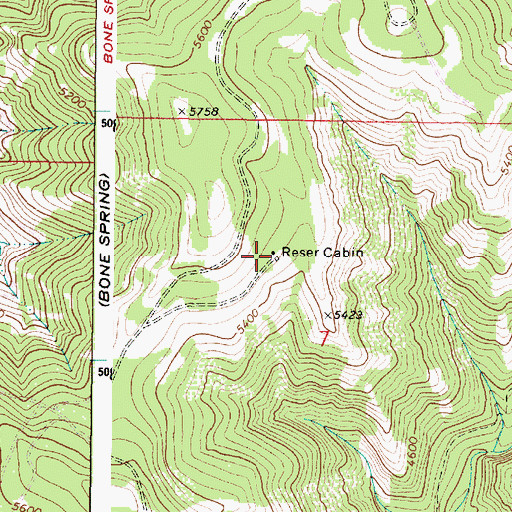Topographic Map of Reser Cabin, OR