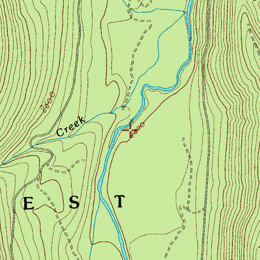 Topographic Map of Rhododendron Creek, OR