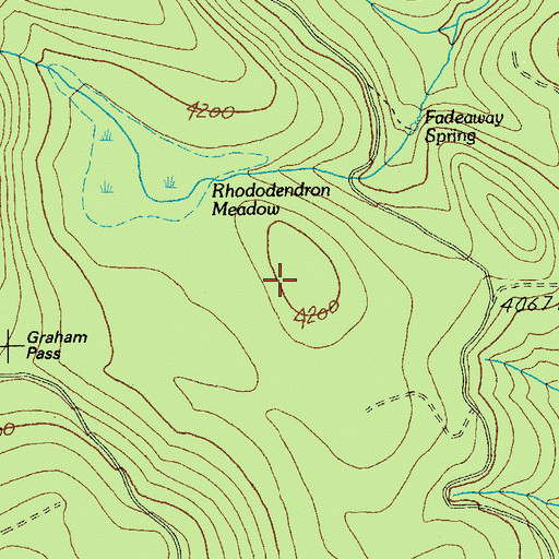 Topographic Map of Rhododendron Meadow, OR