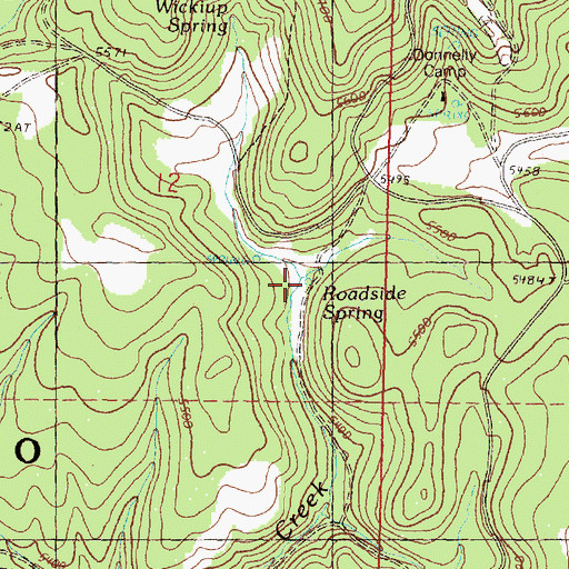 Topographic Map of Roadside Spring, OR