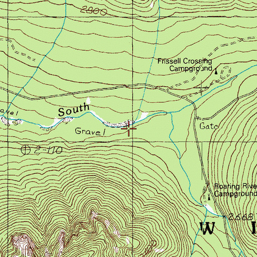 Topographic Map of Roaring River, OR