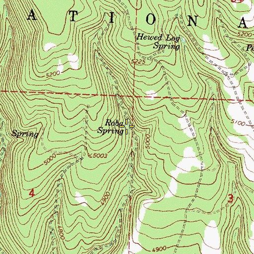 Topographic Map of Roba Spring, OR