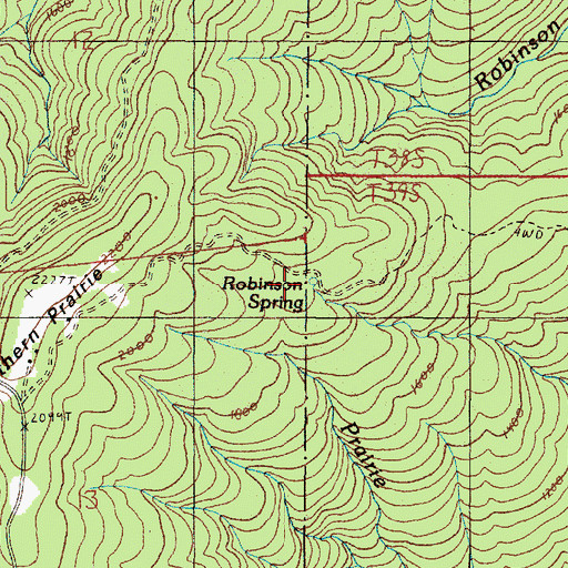 Topographic Map of Robinson Spring, OR