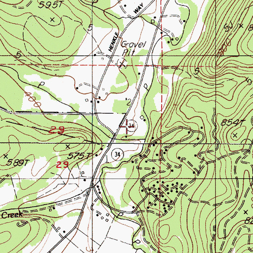 Topographic Map of Rock Creek, OR