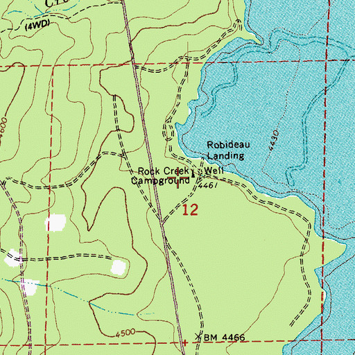 Topographic Map of Rock Creek Recreation Site, OR