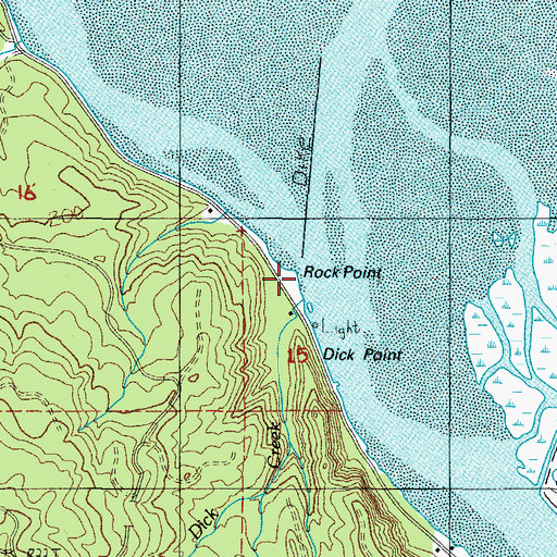 Topographic Map of Rock Point, OR