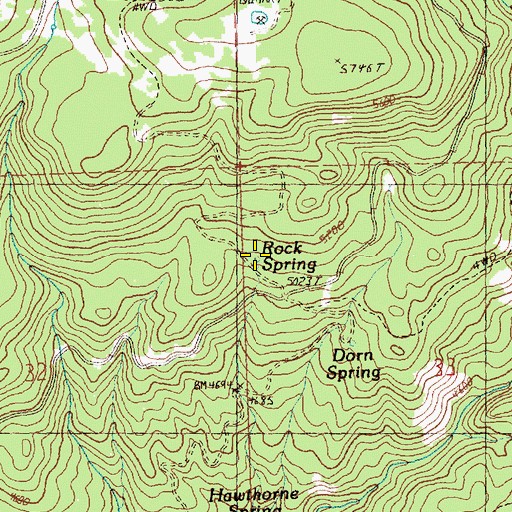 Topographic Map of Rock Spring, OR