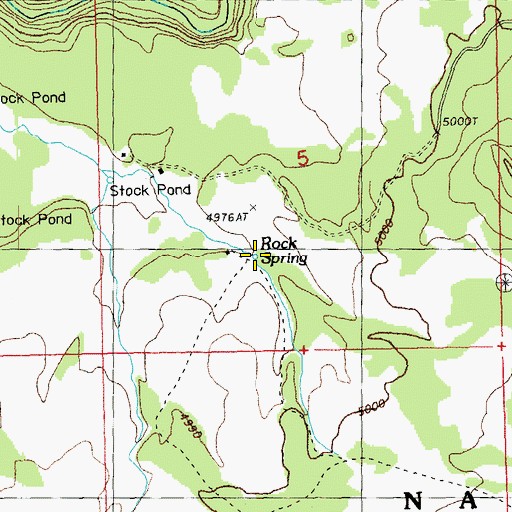 Topographic Map of Rock Spring, OR