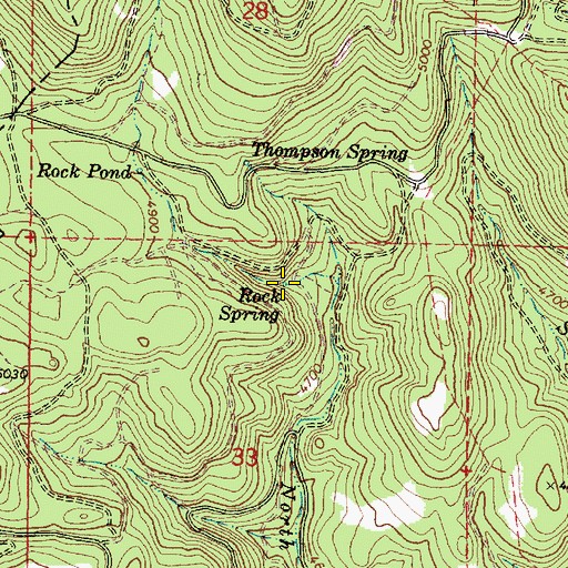 Topographic Map of Rock Spring, OR
