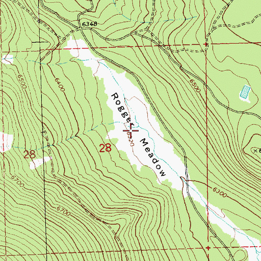 Topographic Map of Rogger Meadow, OR