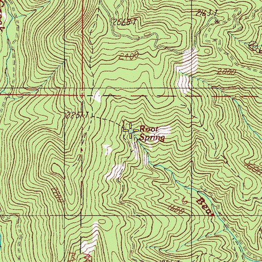 Topographic Map of Root Spring, OR